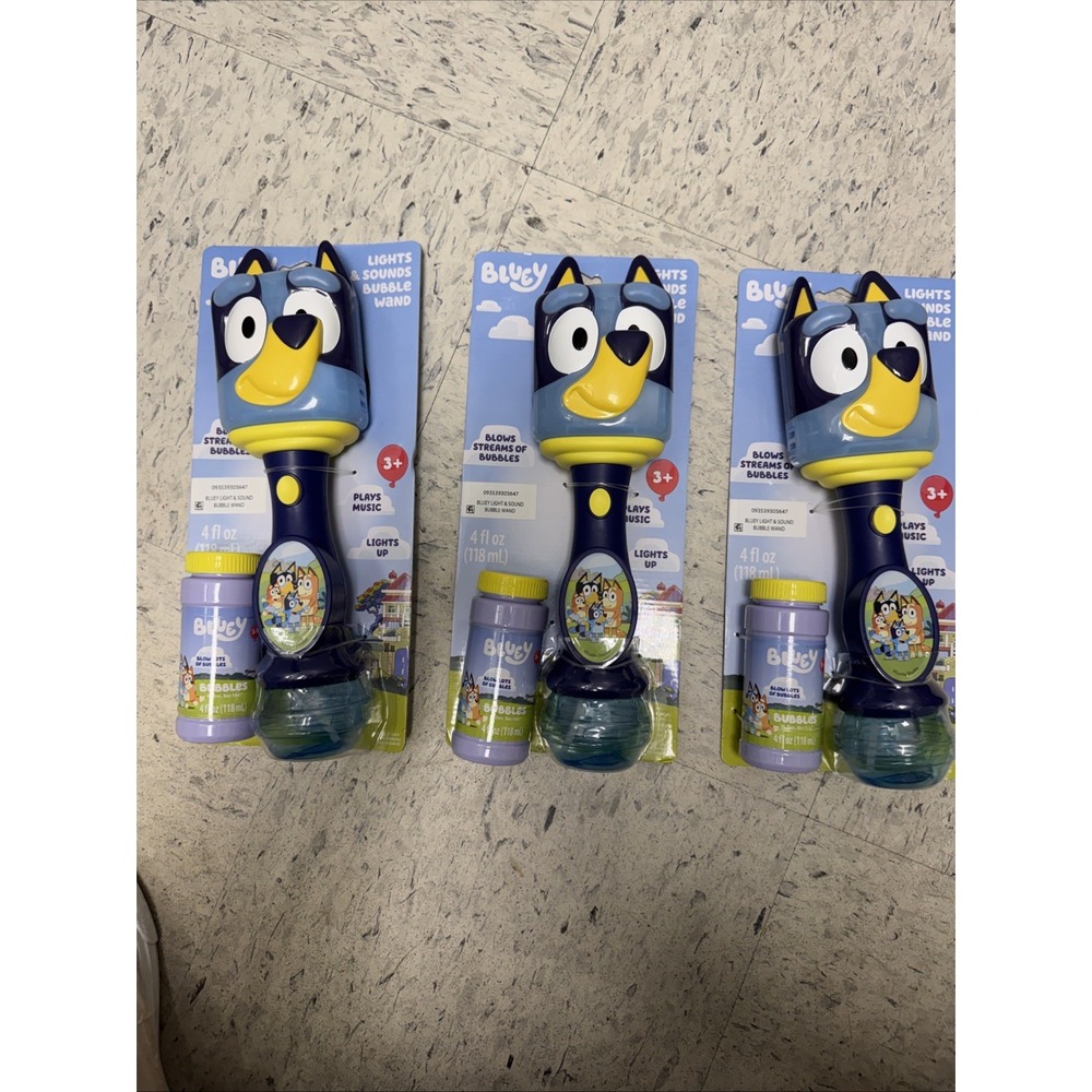 Lot Of 3 Bluey Lights & Sounds Bubble Wands